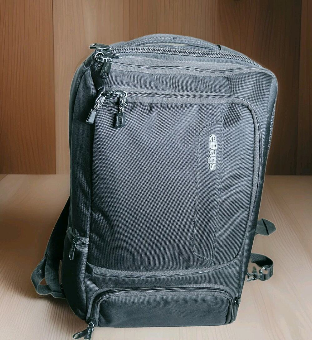 eBags EB2146-16 TLS Travel Professional Slim Laptop Backpack Black Orange *Read*